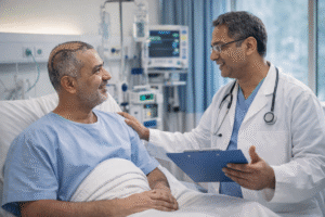 Recovery after brain hematoma surgery under neurosurgeon care