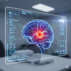 Precision radiation targeting for brain tumors using CyberKnife technology by a top neurosurgeon in India.